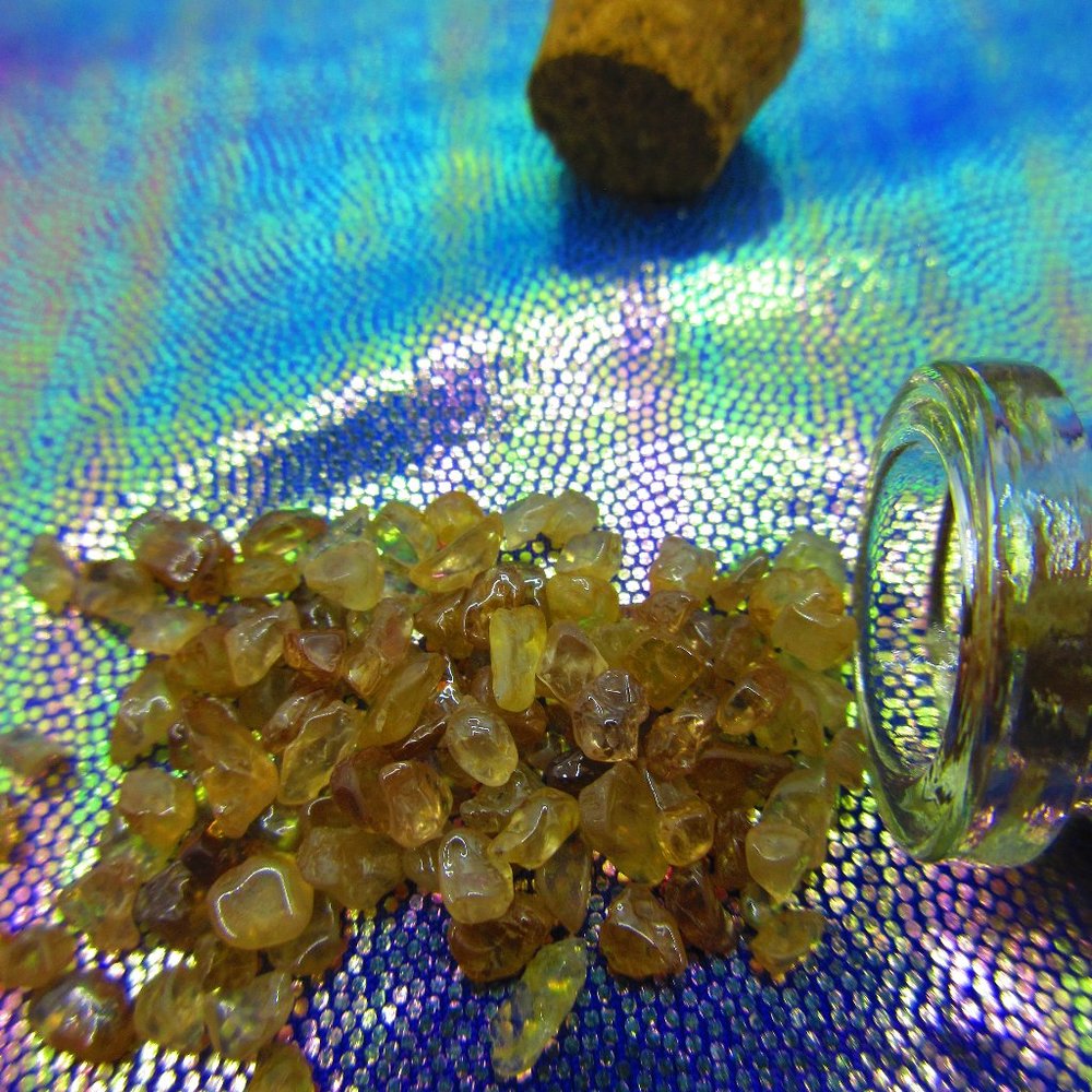 Brown Zircon Gemstone Chips In A Bottle Embellishments Natural Semi Precious